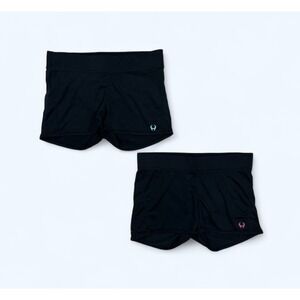 Hylete Women Activewear Shorts LOT 2 MEDIUM Black Logo 2" Inseam